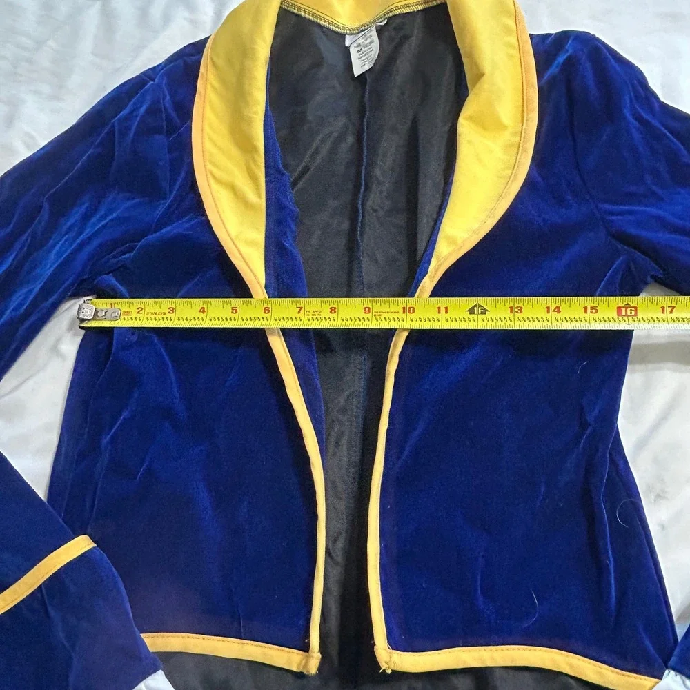 Disney Beast Costume Jacket Kids Medium Blue Velvet Tailcoat - Picture 3 of 6
